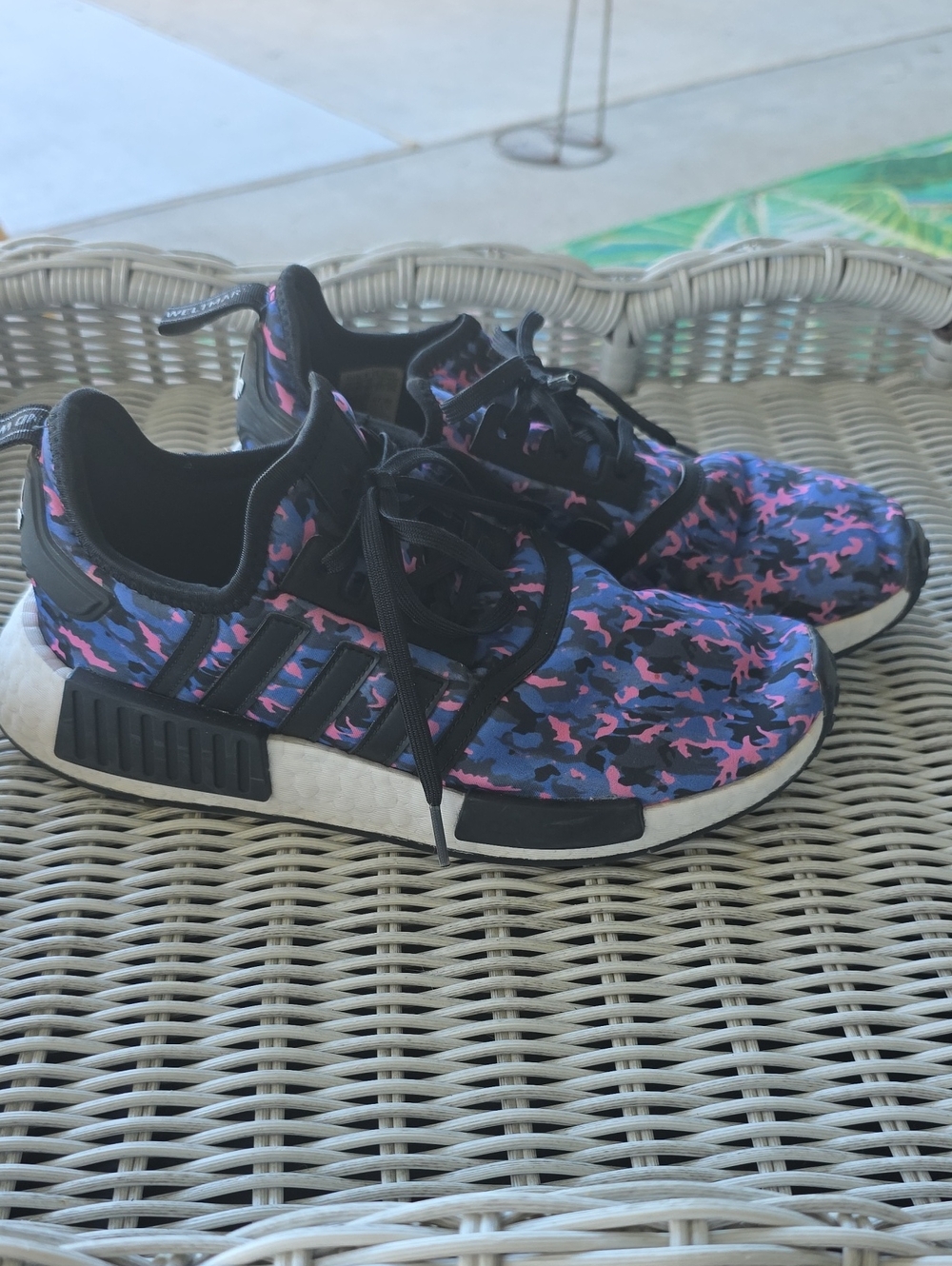 adidas NMD R1 Pink & Blue Camo Sneakers Kid 6 Women 8